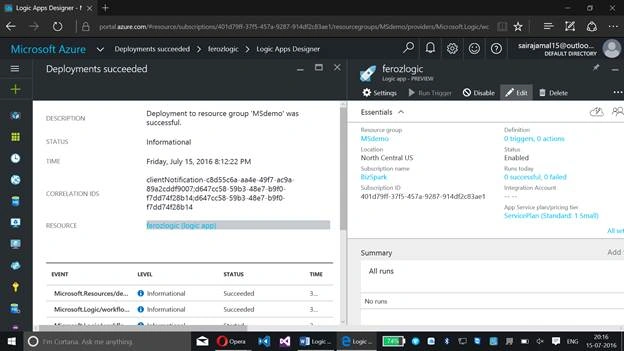Logic App resource