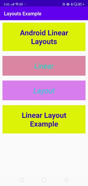 Linear Layout Output
