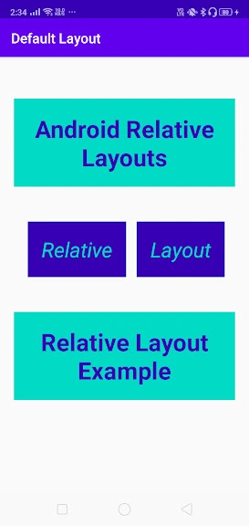 RelativeLayout Output