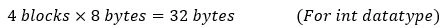 Block takes 4 bytes
