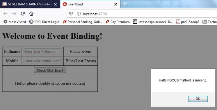 Event Binding In Angular