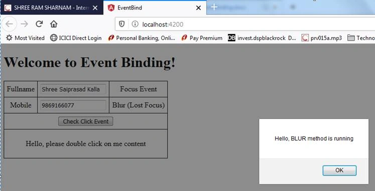 Event Binding In Angular
