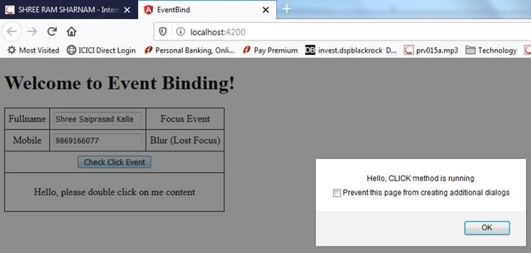 Event Binding In Angular