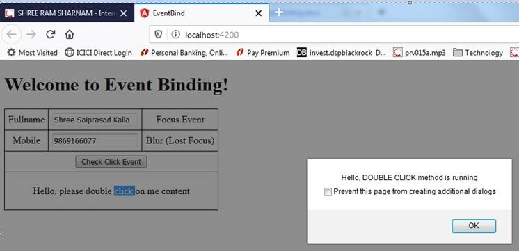 Event Binding In Angular