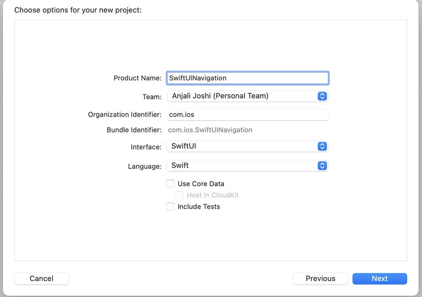 Create new project