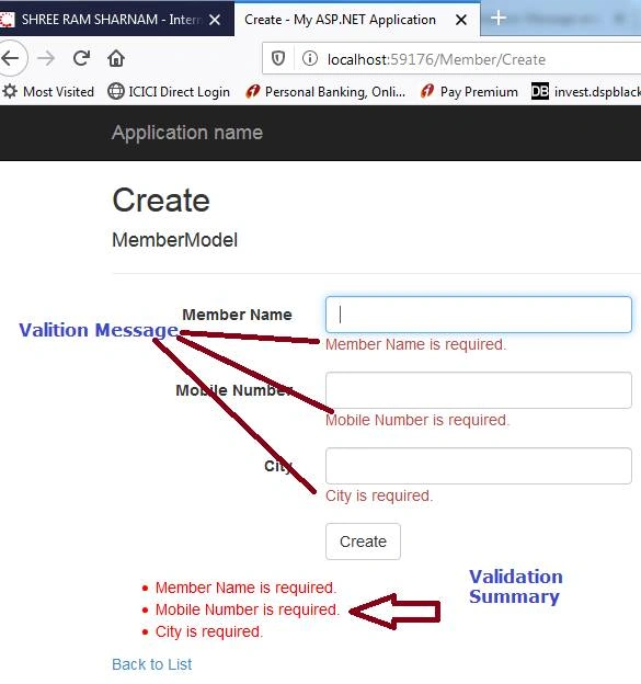Learn About Validation Message And Validation Summary In ASP.NET MVC