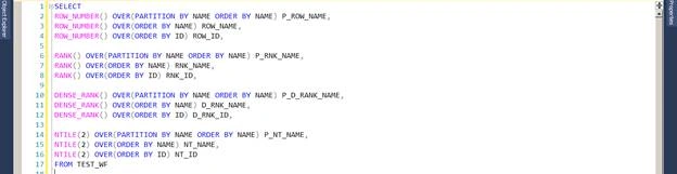 Windows Ranking Function