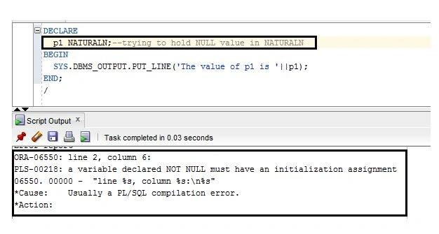 Demonstrating NATURALNNULL constraint