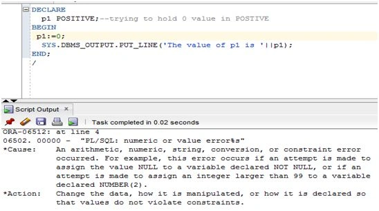 POSITIVE type cannot store 0