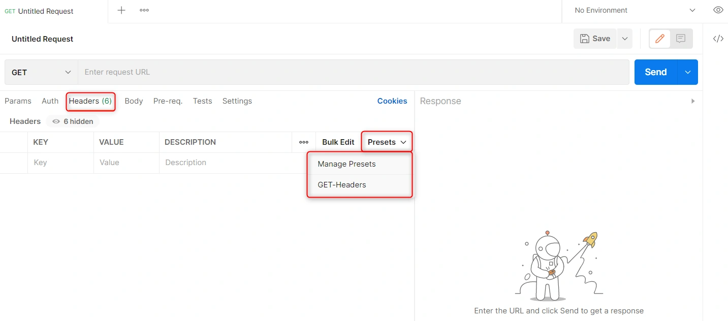 Postman using Preset Headers