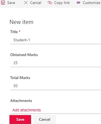 New item save-