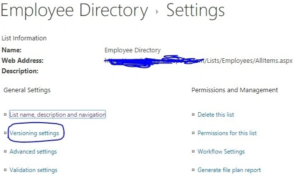 Employee Directory Settings-
