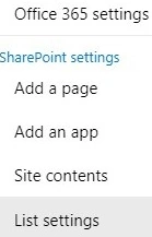 Office 365 Settings-