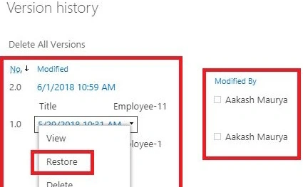 Version History-