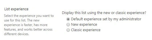 List experience