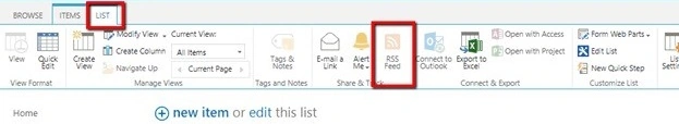 Browser List Rss Feed-