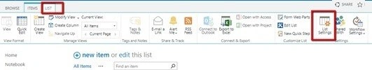 Browser List settings.