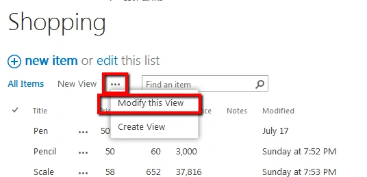 Editing and Deleting a SharePoint List View
