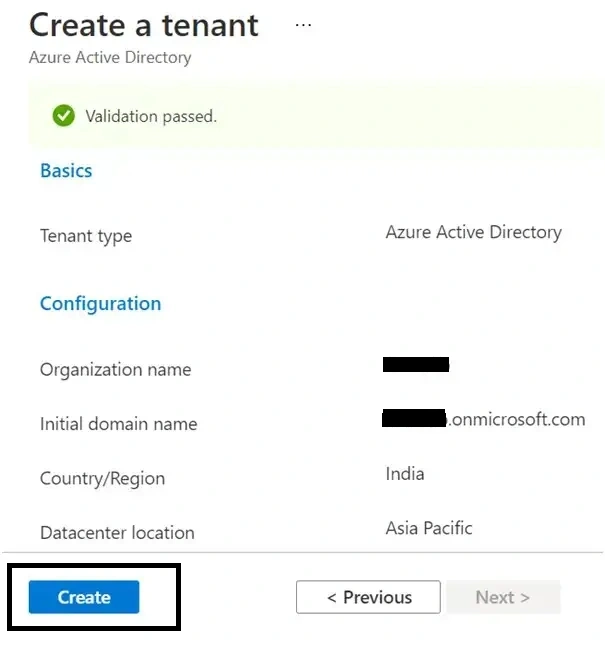 Tenant Created