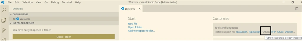 Installing Python Support in Visual Studio Code