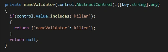 Let's Develop An Angular Application - Custom Validation In Reactive Forms
