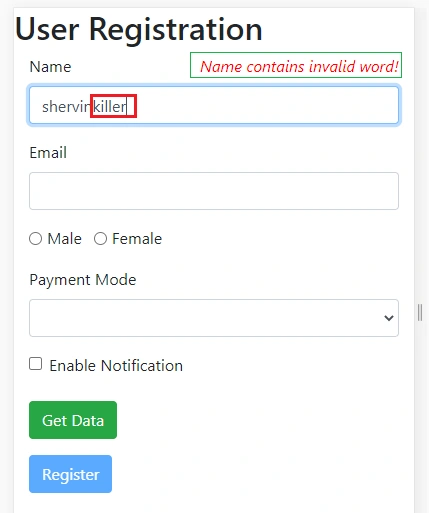 Let's Develop An Angular Application - Custom Validation In Reactive Forms