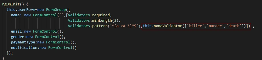 Let's Develop An Angular Application - Custom Validation In Reactive Forms