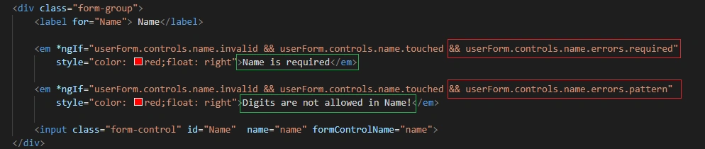 Angular Application - Validation In Reactive Forms