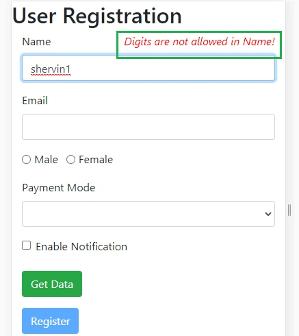 Angular Application - Validation In Reactive Forms