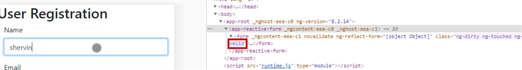 Angular Application - Validation In Reactive Forms