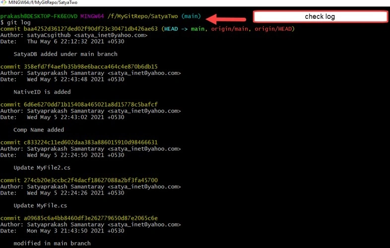 Check Log History