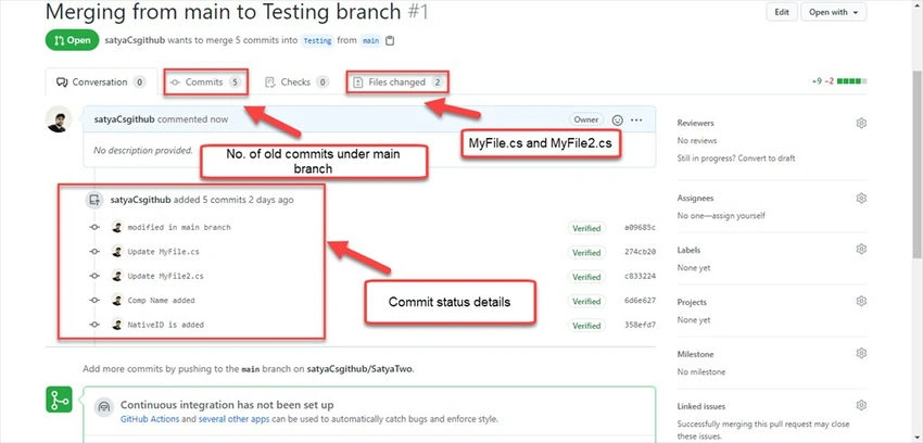 Creating pull request