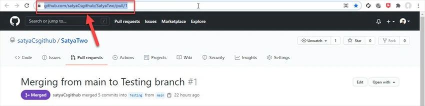 Pull request URL