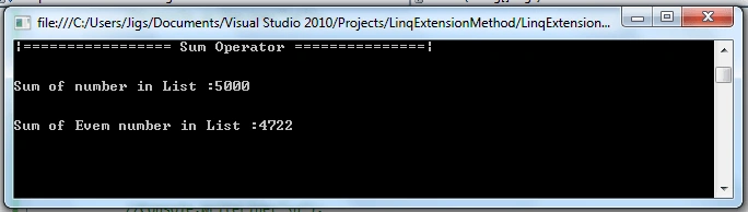 Linq extension methods Quantifier and Aggregation operator
