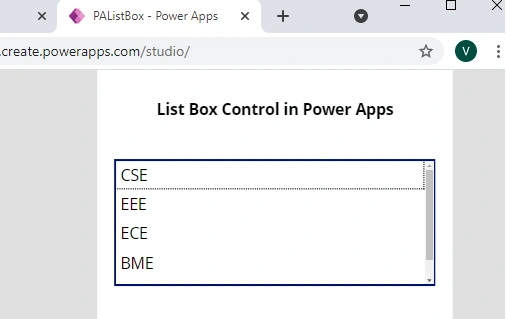 List Box Control In Power Apps