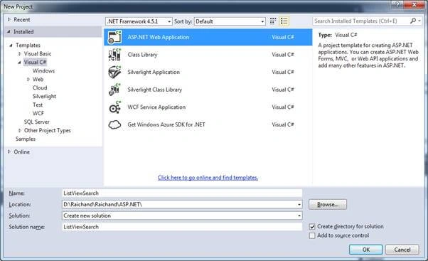 List View Control With CRUD And Search Record