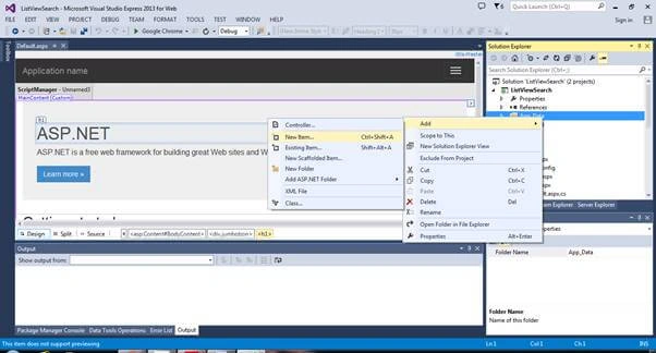 List View Control With CRUD And Search Record