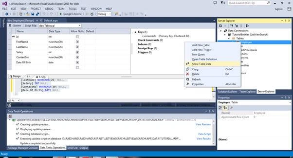 List View Control With CRUD And Search Record