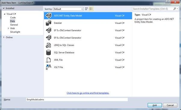 List View Control With CRUD And Search Record