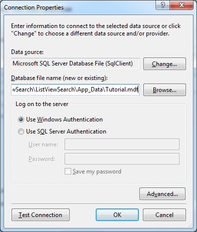 List View Control With CRUD And Search Record