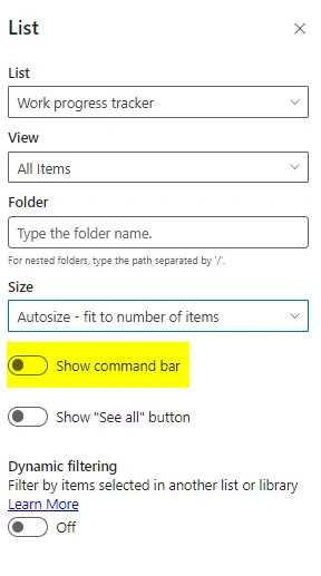 Command bar