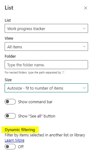 Dynamic Filtering