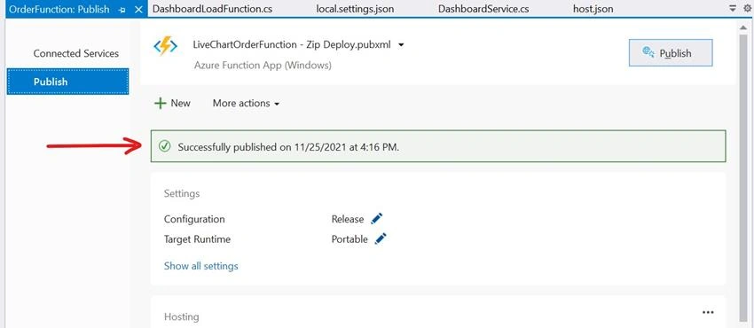 Live Charts Using Azure Cosmos DB, Azure Functions, SignalR And WPF