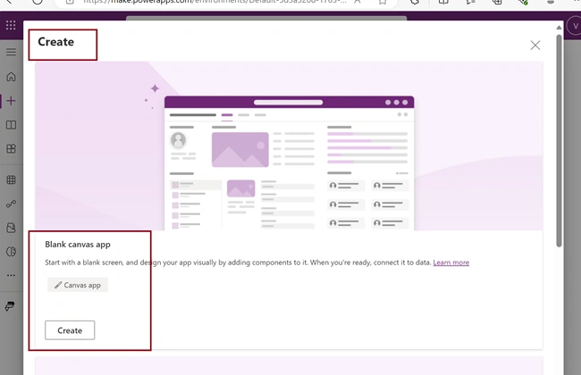 Create Canvas app