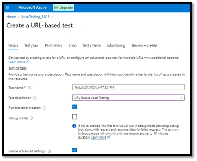 Create a URL-based test