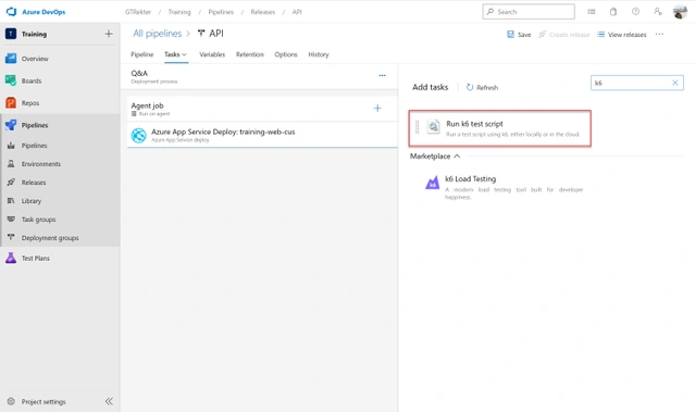 Load Testing with Azure DevOps and k6