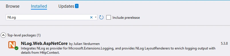 ASP.NET Core installed