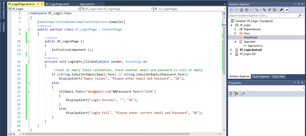 Login Form In Xamarin Forms For Beginner Using MVVM Pattern