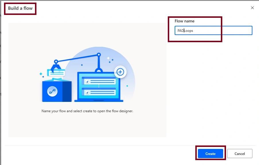 Loops Action in Desktop flow