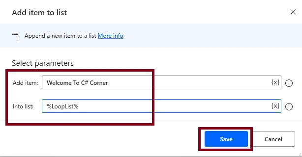 Loops Action in Desktop flow